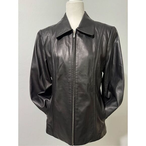 Jacqueline Ferrar black leather Lambskin L - Picture 1 of 9